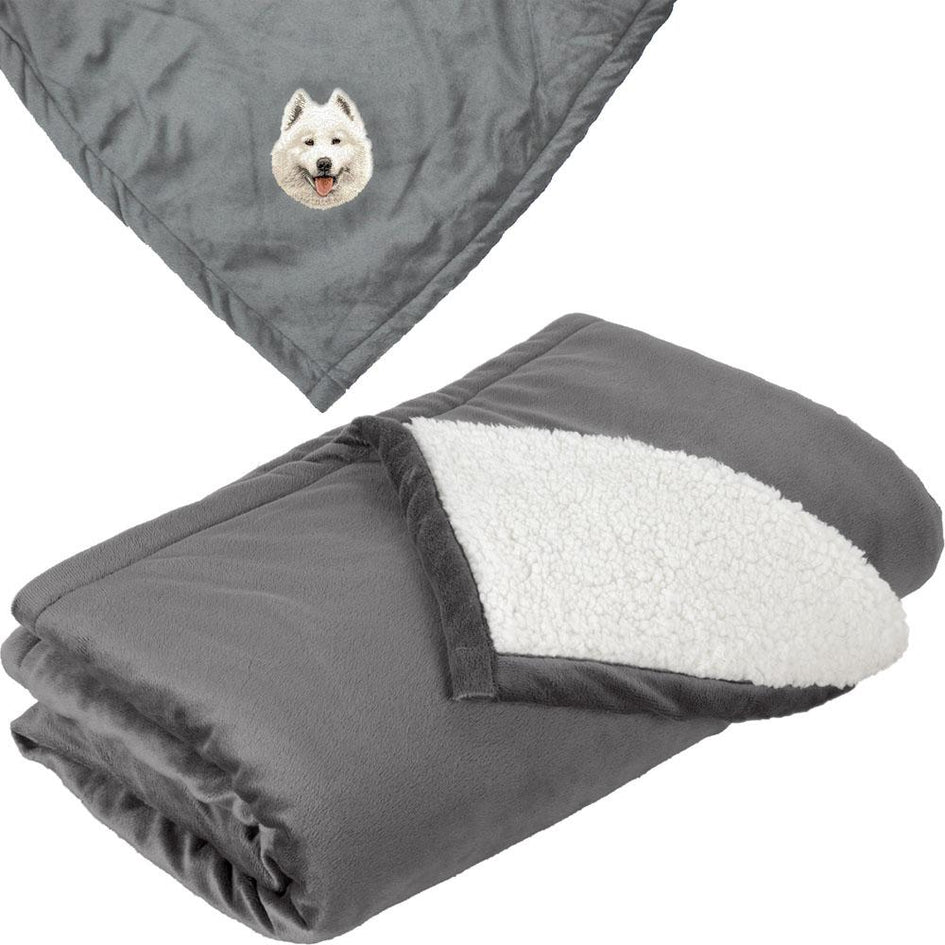 Embroidered Blankets Gray  Samoyed D62