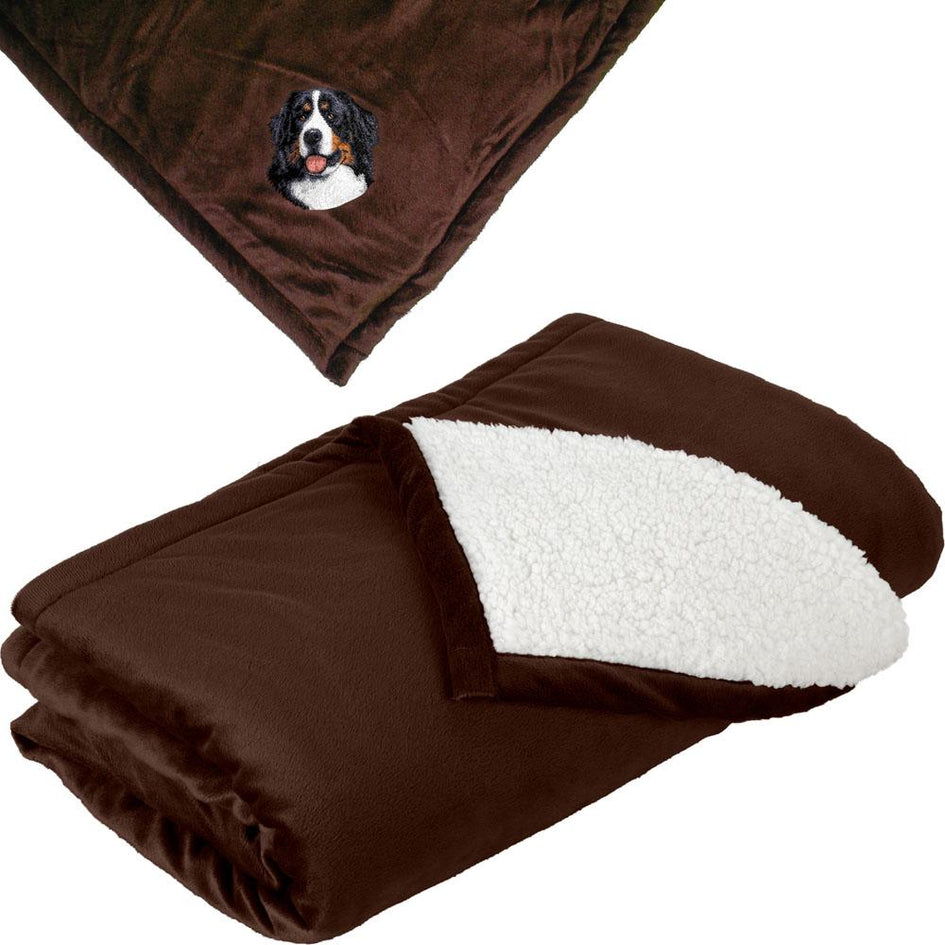 Embroidered Blankets Brown  Bernese Mountain Dog D13