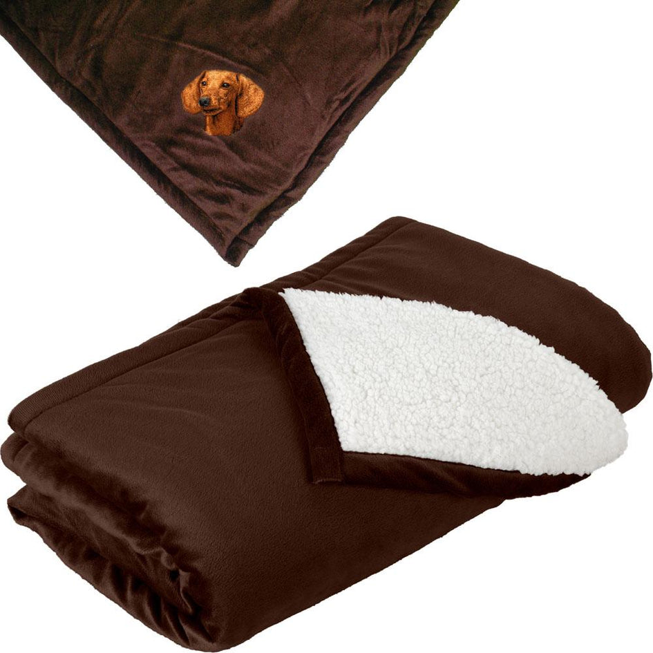 Embroidered Blankets Brown  Dachshund D29
