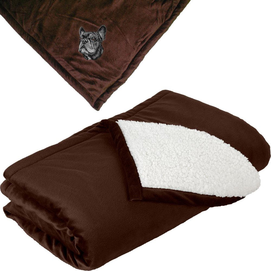 Embroidered Blankets Brown  French Bulldog DV352