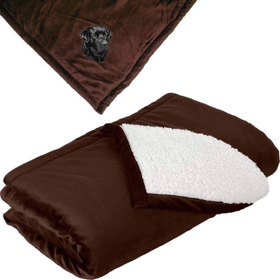 Embroidered Blankets Brown  Labrador Retriever DM248
