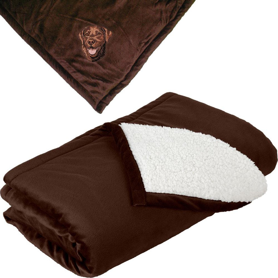 Embroidered Blankets Brown  Labrador Retriever DM444