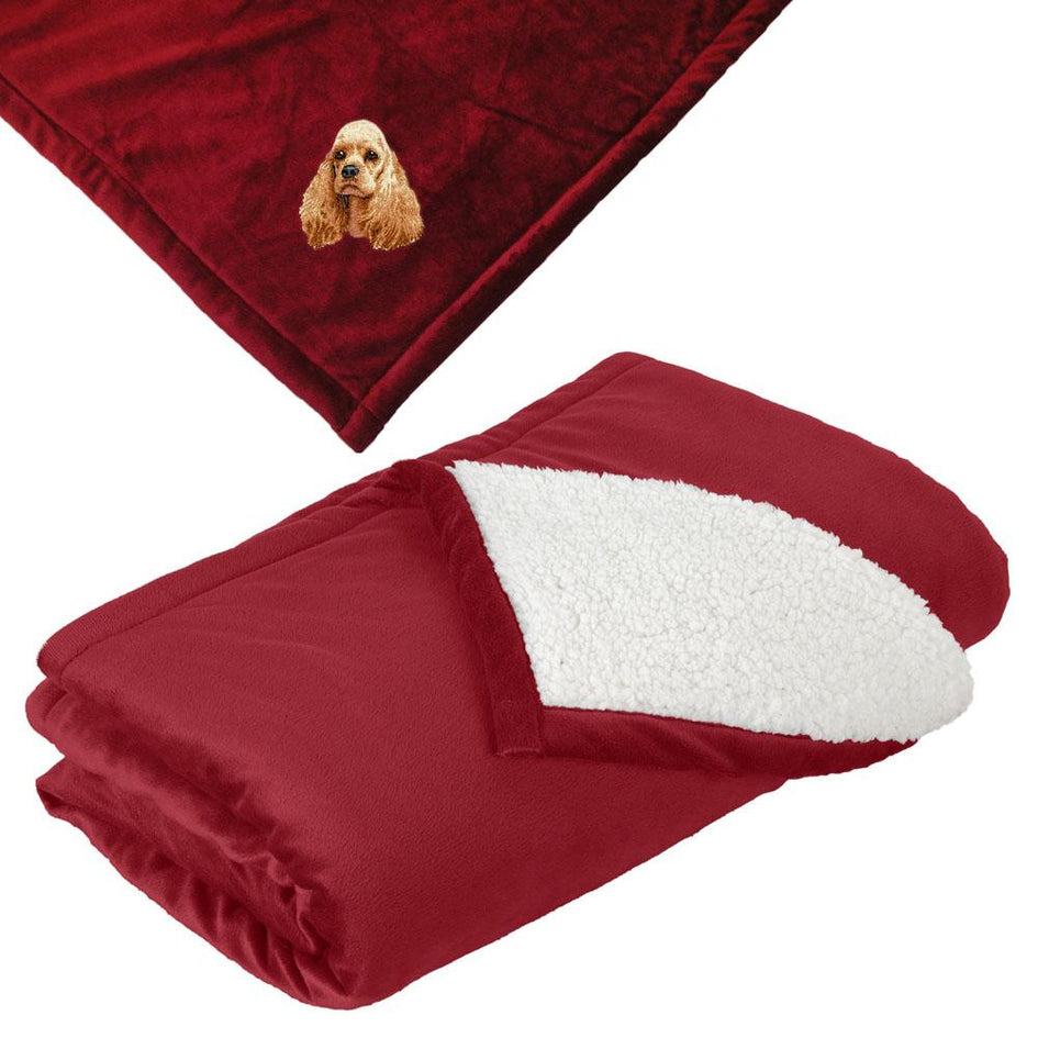 Embroidered Blankets Red  Cocker Spaniel D20