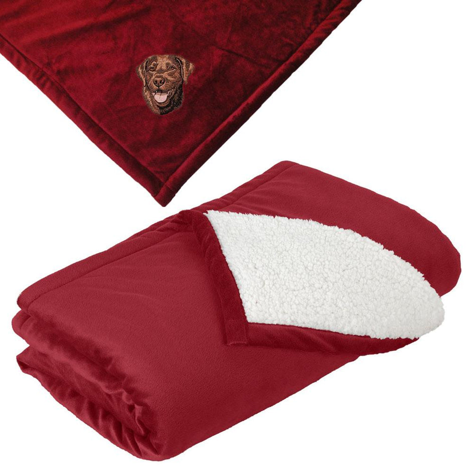 Embroidered Blankets Red  Labrador Retriever DM444