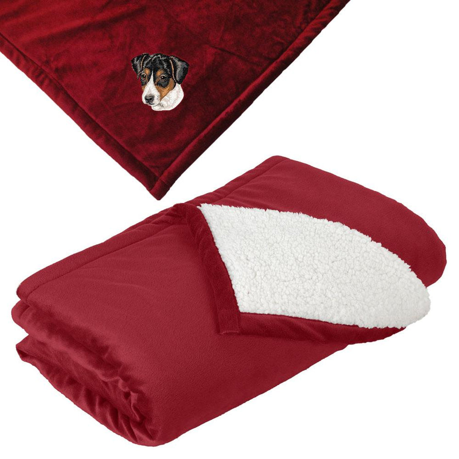 Embroidered Blankets Red  Parson Russell Terrier DV351