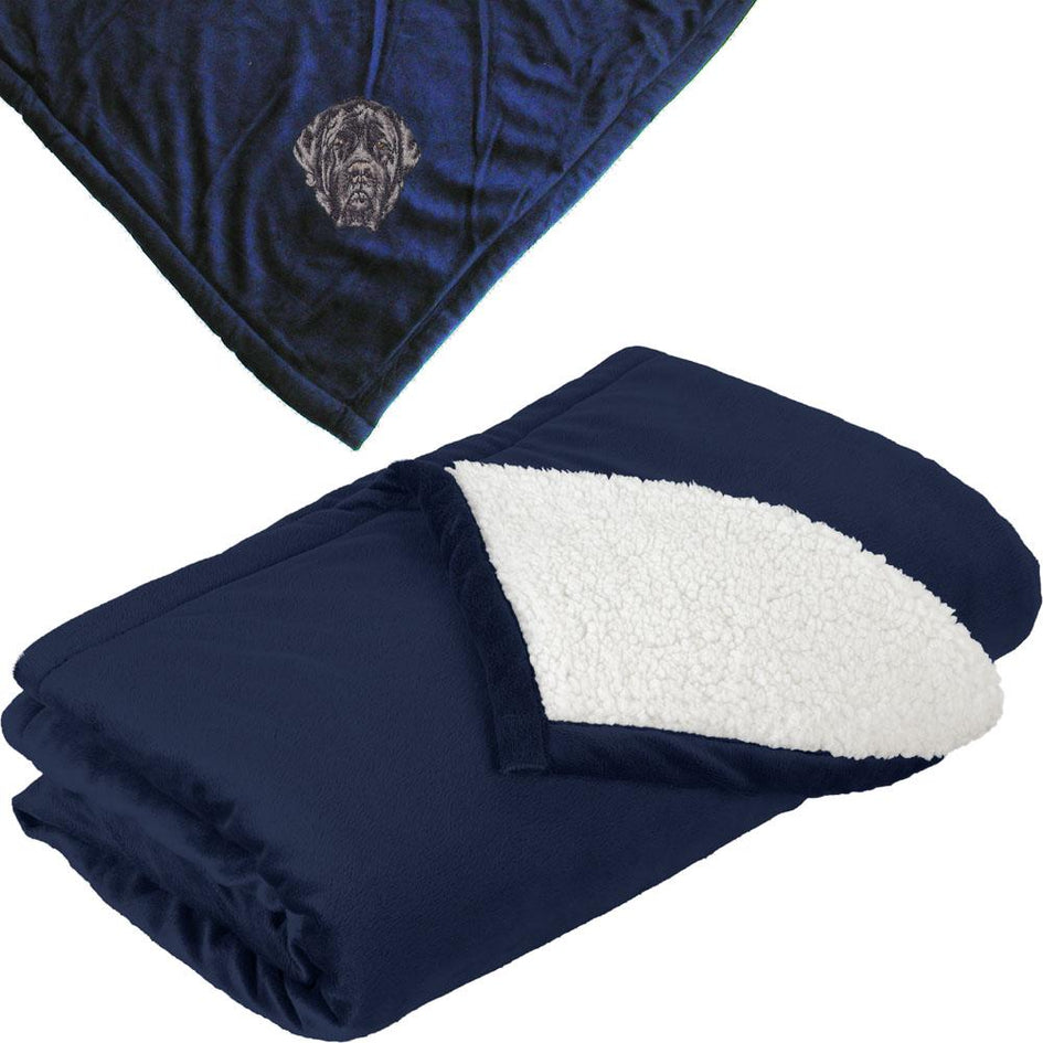 Embroidered Blankets Navy  Mastiff D135