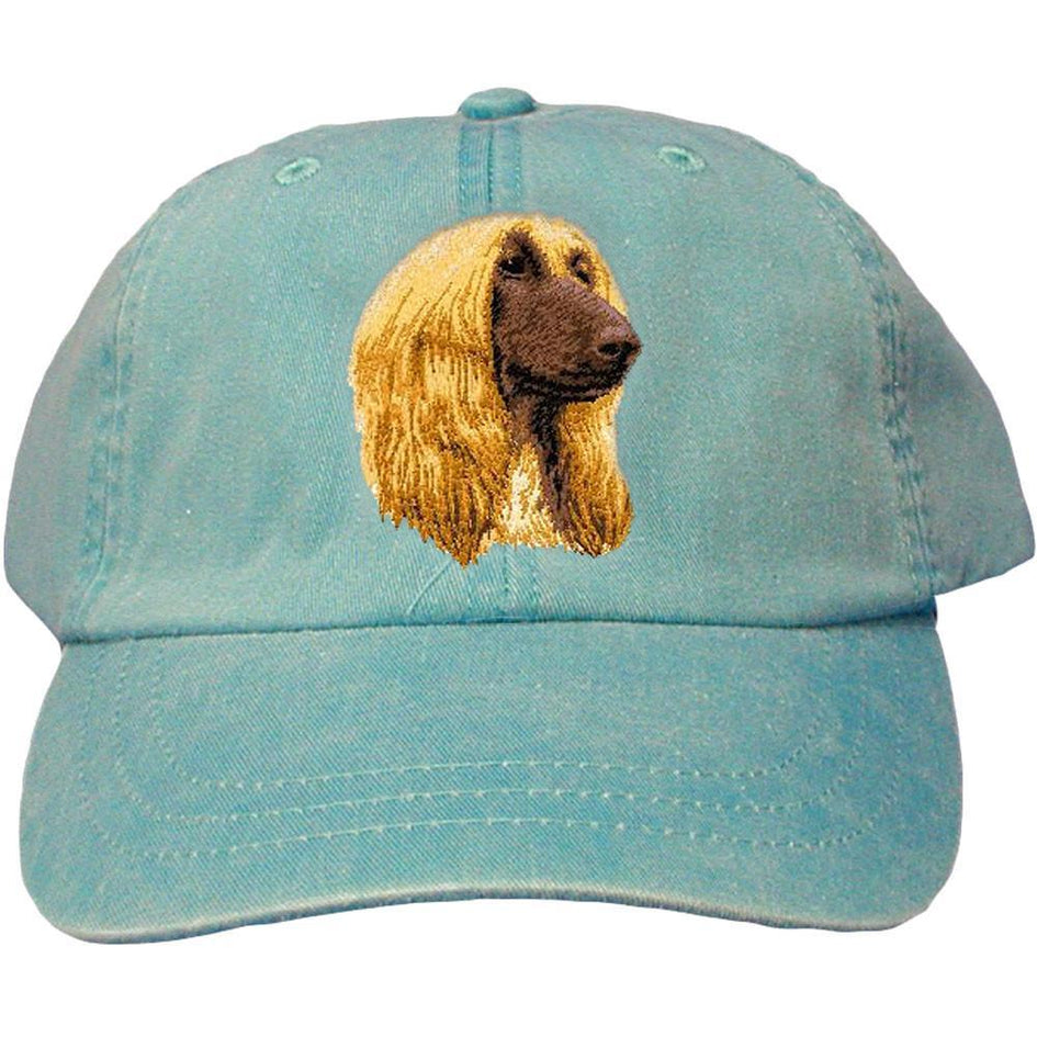 Embroidered Baseball Caps Turquoise  Afghan Hound D42