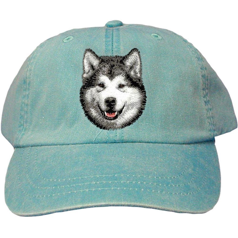 Embroidered Baseball Caps Turquoise  Alaskan Malamute D33