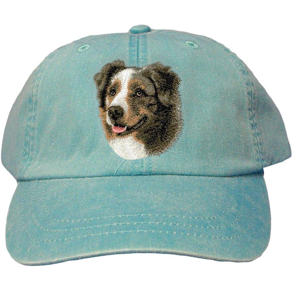 Embroidered Baseball Caps Turquoise  Australian Shepherd D41