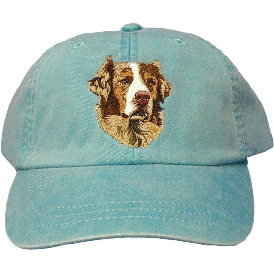 Embroidered Baseball Caps Turquoise  Australian Shepherd DJ298