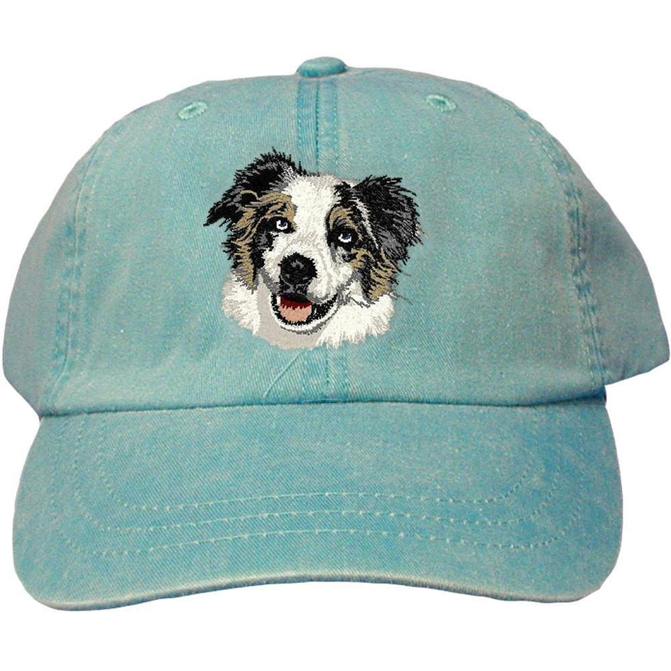 Embroidered Baseball Caps Turquoise  Australian Shepherd DV164