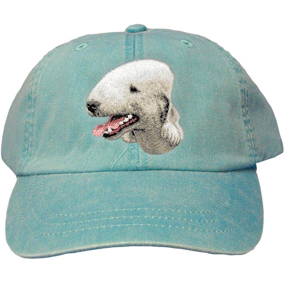 Embroidered Baseball Caps Turquoise  Bedlington Terrier D35