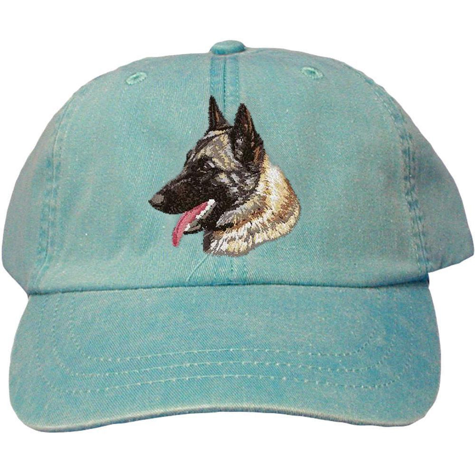 Embroidered Baseball Caps Turquoise  Belgian Sheepdog DN338