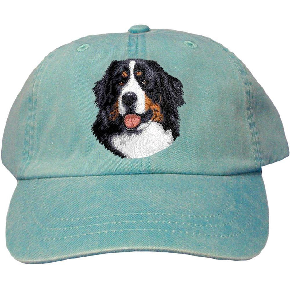 Embroidered Baseball Caps Turquoise  Bernese Mountain Dog D13