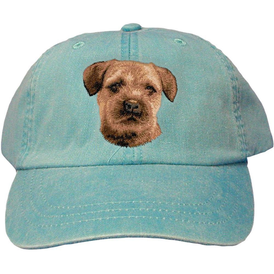 Embroidered Baseball Caps Turquoise  Border Terrier D51