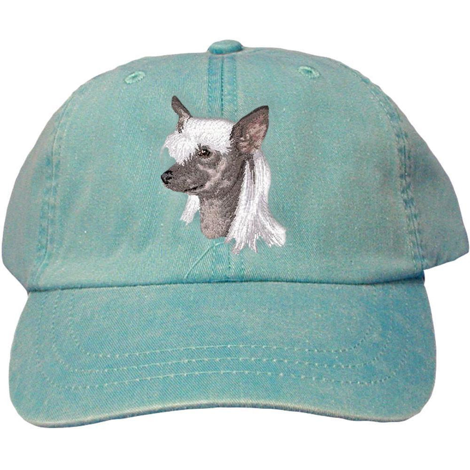 Embroidered Baseball Caps Turquoise  Chinese Crested D140