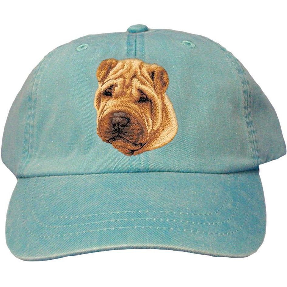 Embroidered Baseball Caps Turquoise  Chinese Shar Pei D77