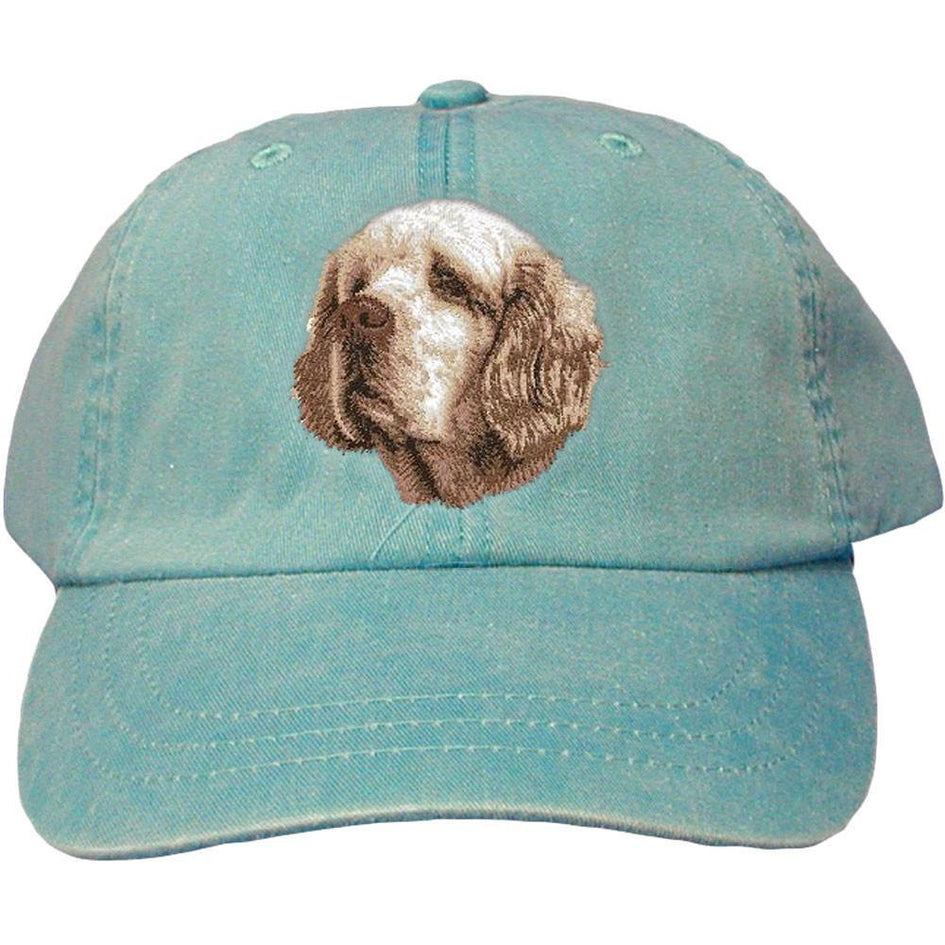 Embroidered Baseball Caps Turquoise  Clumber Spaniel D46