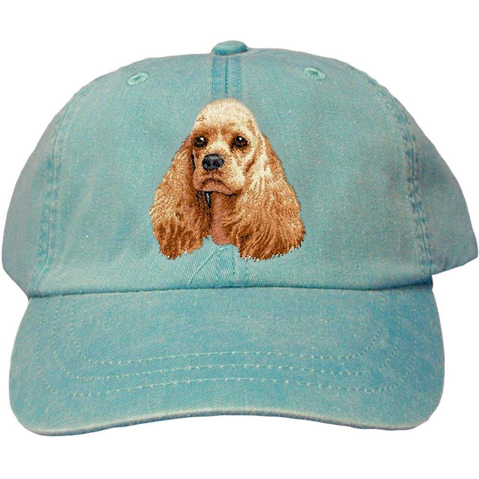 Embroidered Baseball Caps Turquoise  Cocker Spaniel D20