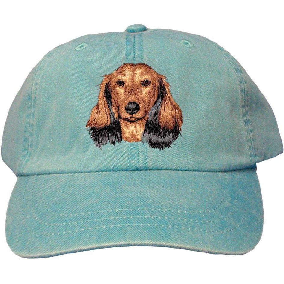 Embroidered Baseball Caps Turquoise  Dachshund D109