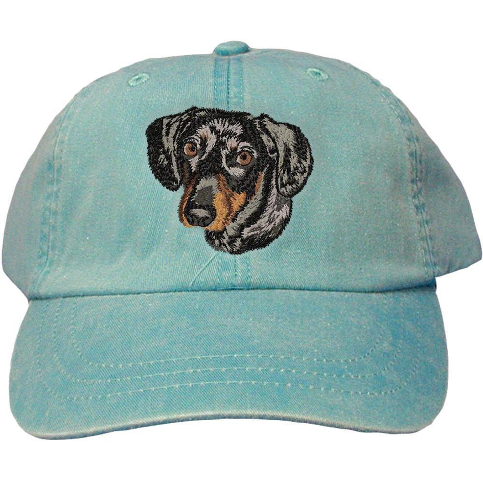Embroidered Baseball Caps Turquoise  Dachshund DJ367