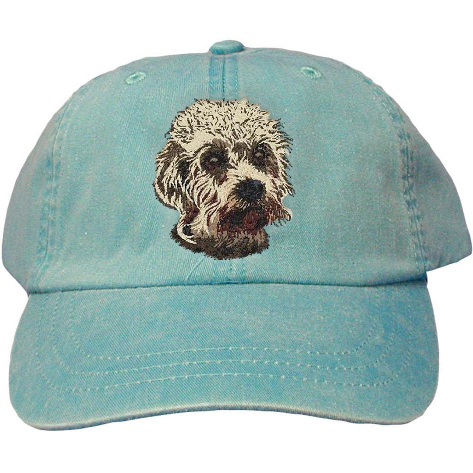Embroidered Baseball Caps Turquoise  Dandie Dinmont Terrier DJ299