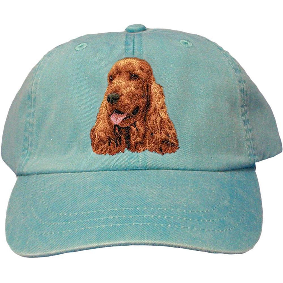 Embroidered Baseball Caps Turquoise  English Cocker Spaniel D28