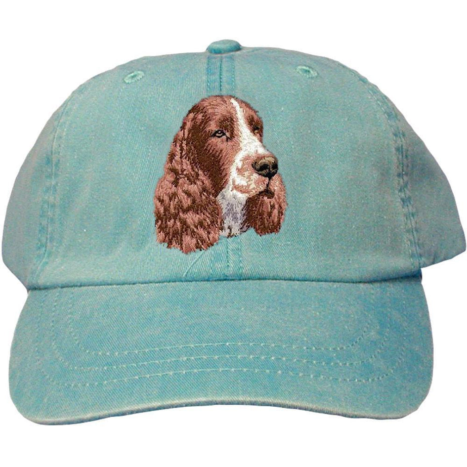 Embroidered Baseball Caps Turquoise  English Springer Spaniel D130