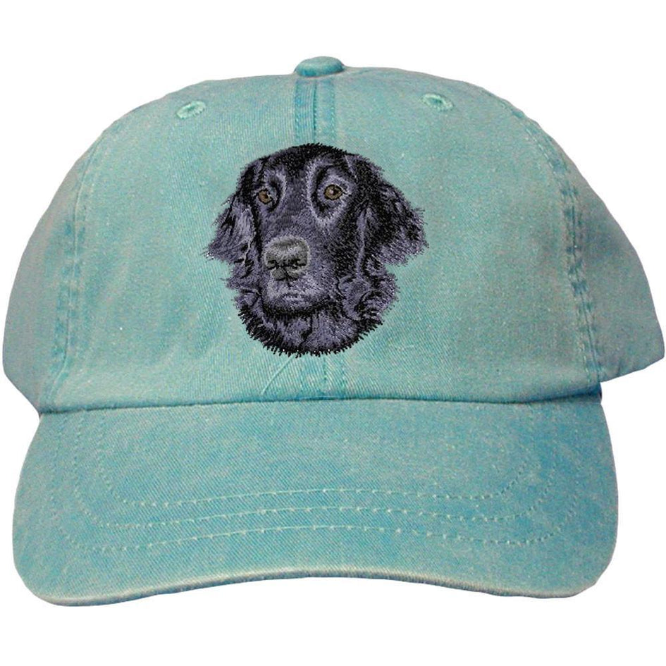Embroidered Baseball Caps Turquoise  Flat Coated Retriever D53