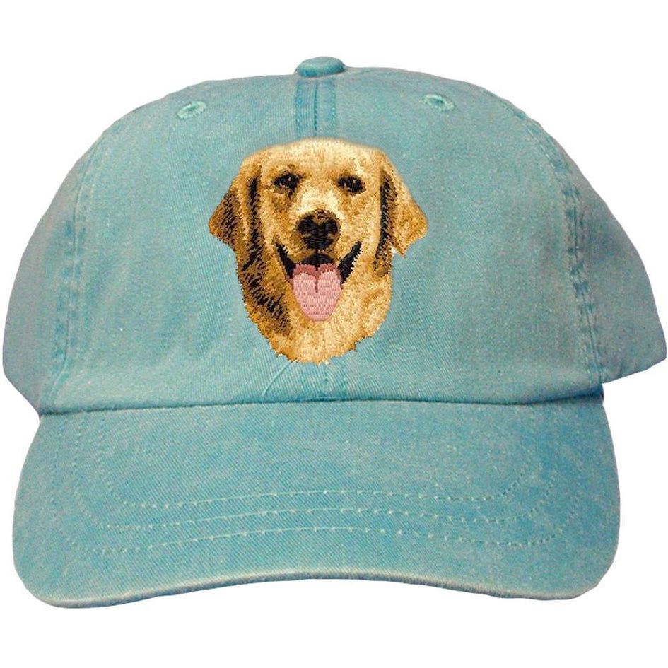Embroidered Baseball Caps Turquoise  Golden Retriever D5