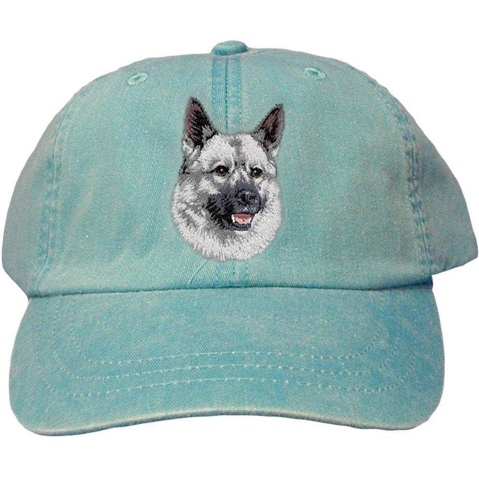 Embroidered Baseball Caps Turquoise  Norwegian Elkhound D144