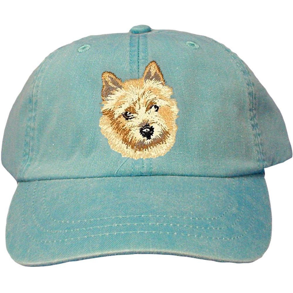 Embroidered Baseball Caps Turquoise  Norwich Terrier DV158