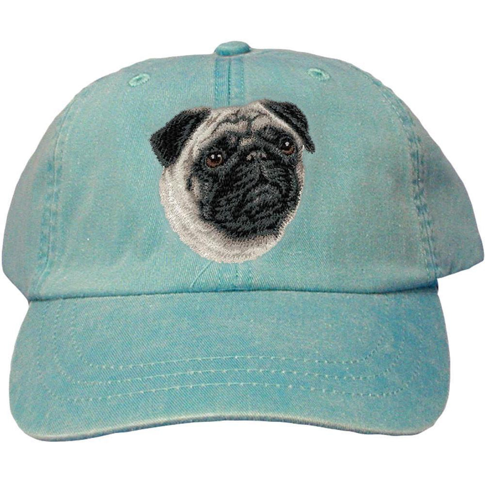 Embroidered Baseball Caps Turquoise  Pug D63