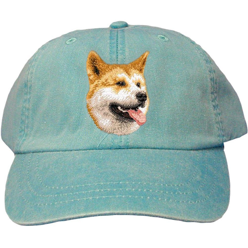Embroidered Baseball Caps Turquoise  Shiba Inu D91