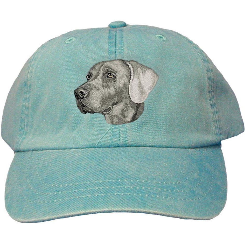 Embroidered Baseball Caps Turquoise  Weimaraner DM339
