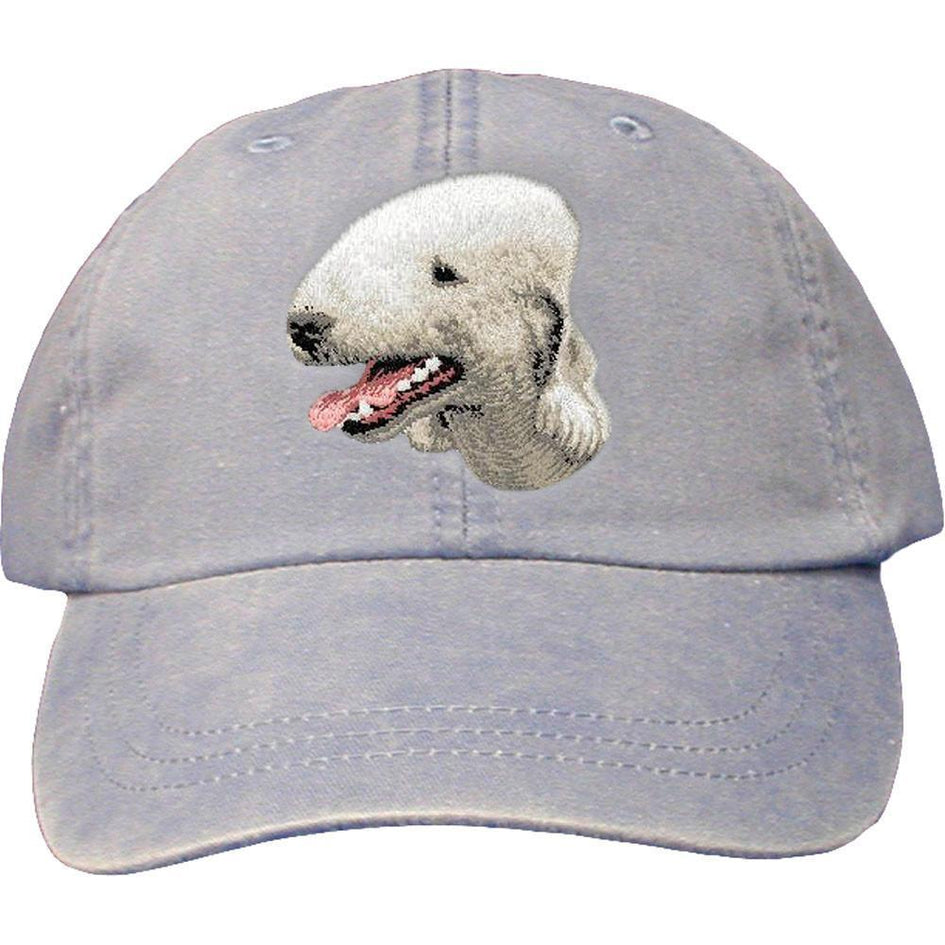 Embroidered Baseball Caps Light Blue  Bedlington Terrier D35