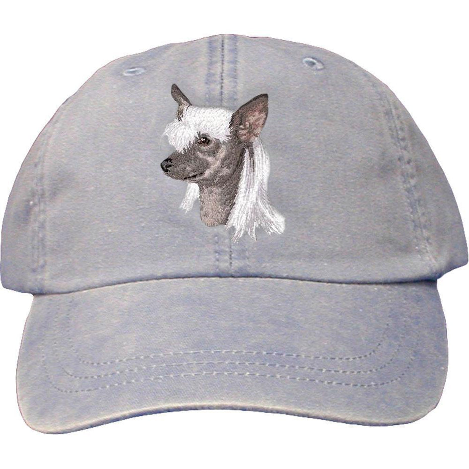 Embroidered Baseball Caps Light Blue  Chinese Crested D140