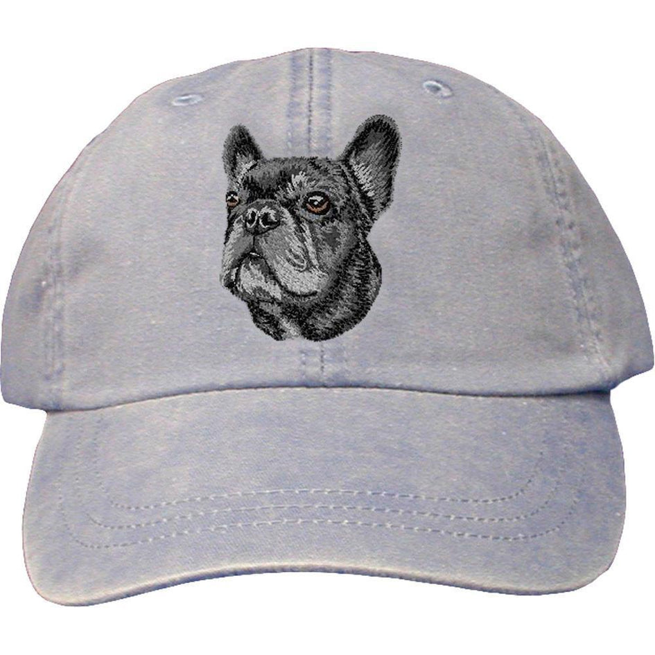 Embroidered Baseball Caps Light Blue  French Bulldog DV352