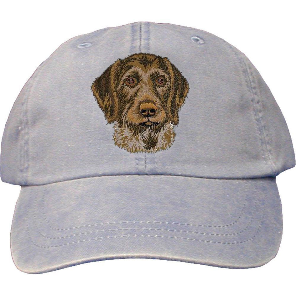 Embroidered Baseball Caps Light Blue  German Wirehaired Pointer DV467