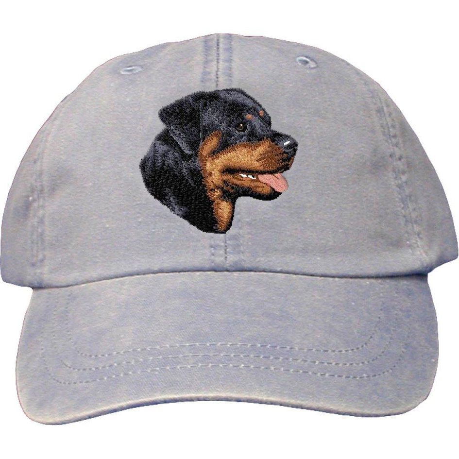 Embroidered Baseball Caps Light Blue  Rottweiler D7