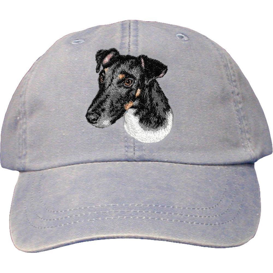 Embroidered Baseball Caps Light Blue  Smooth Fox Terrier D134