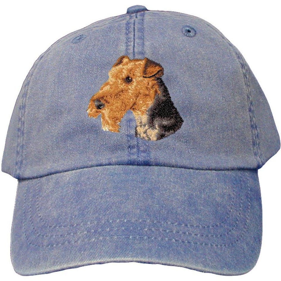 Embroidered Baseball Caps Denim  Airedale Terrier D67