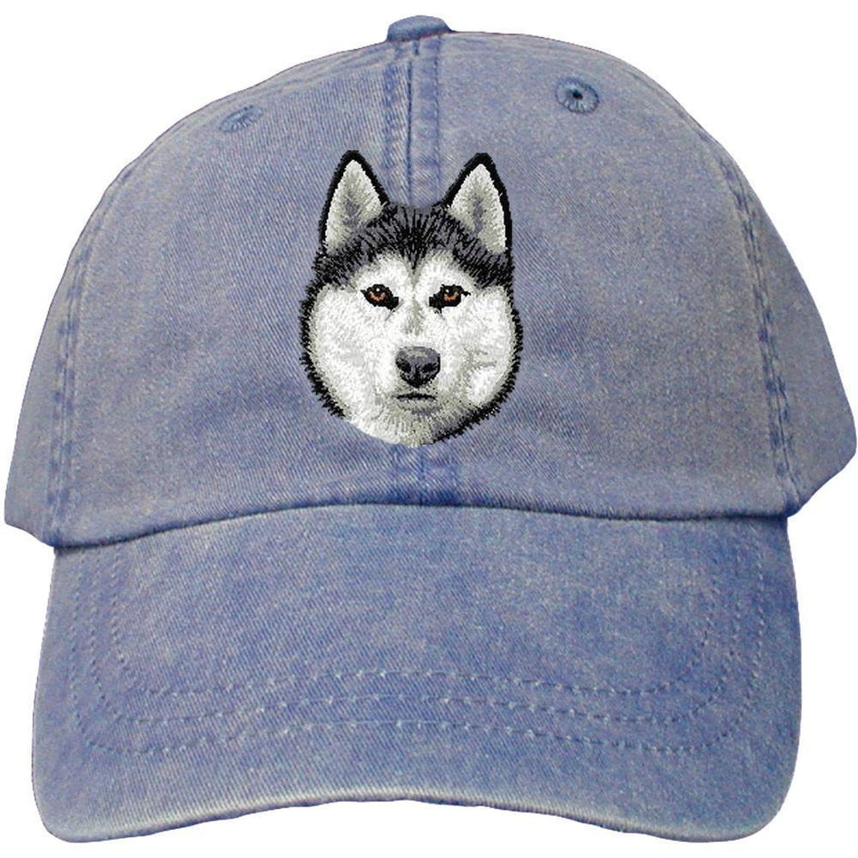 Embroidered Baseball Caps Denim  Siberian Husky D121