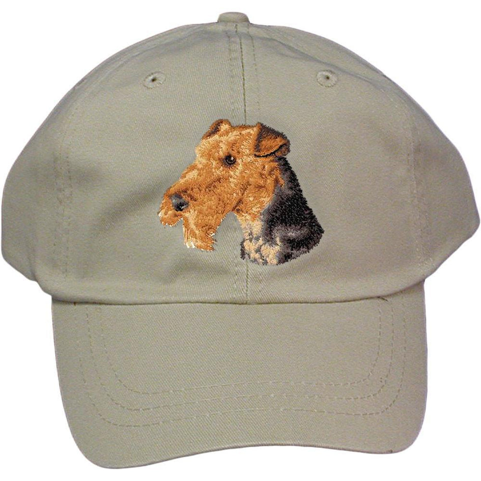 Embroidered Baseball Caps Grey  Airedale Terrier D67