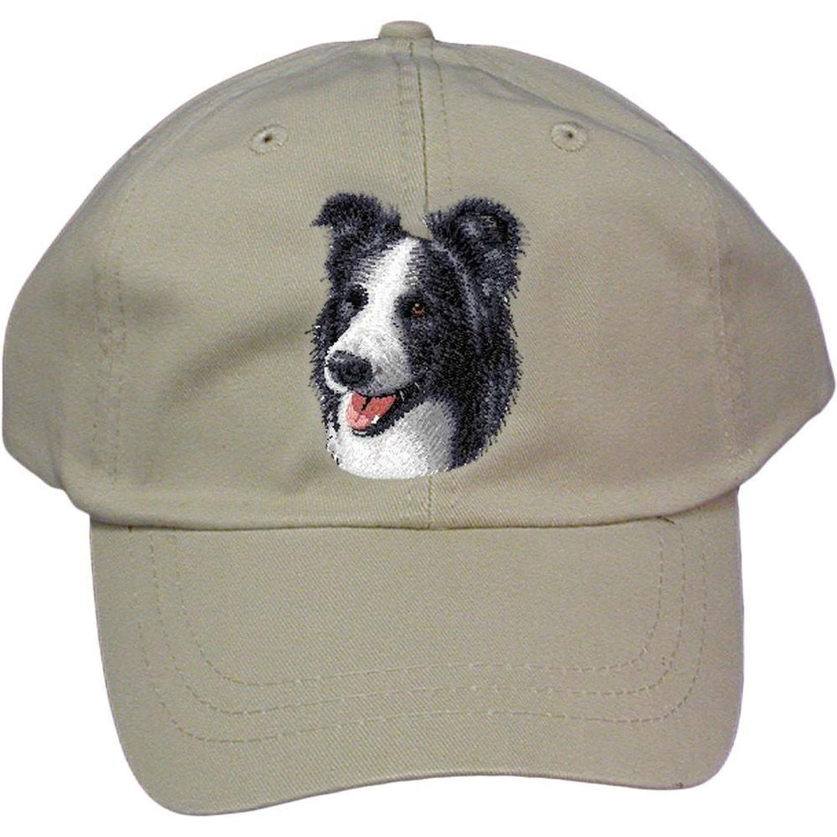 Embroidered Baseball Caps Grey  Border Collie D16