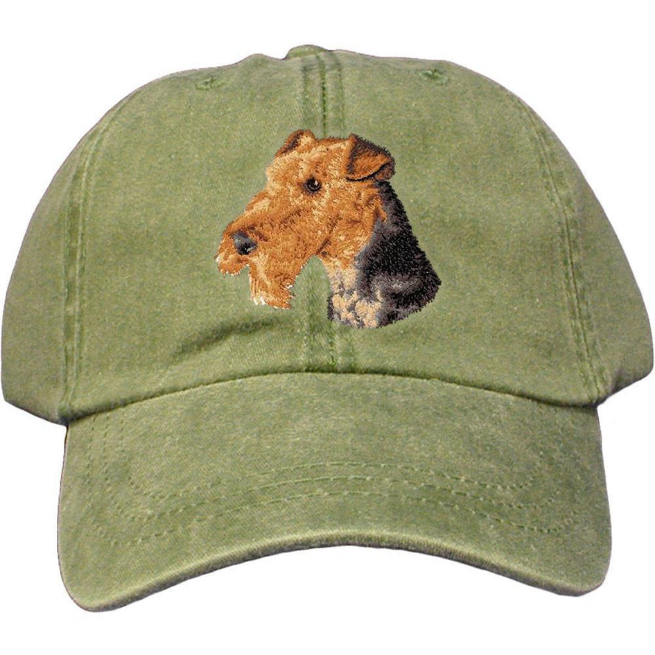 Embroidered Baseball Caps Green  Airedale Terrier D67
