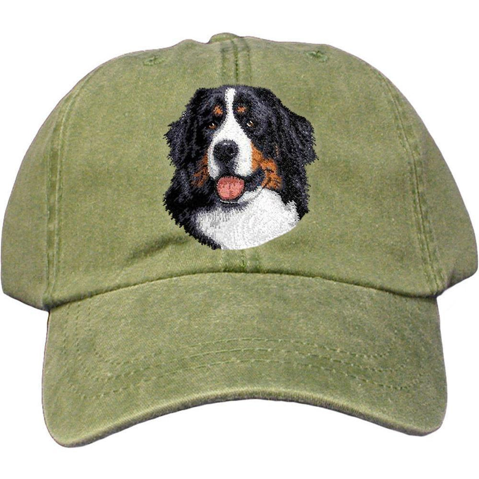 Embroidered Baseball Caps Green  Bernese Mountain Dog D13