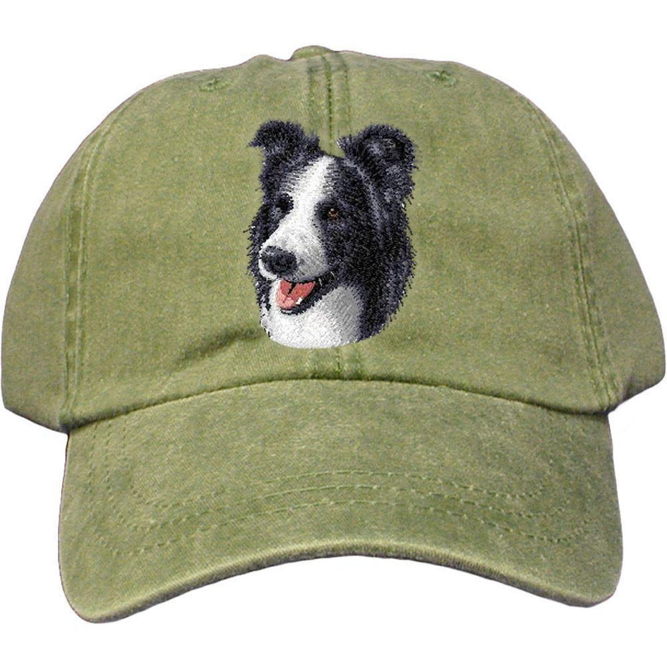 Embroidered Baseball Caps Green  Border Collie D16