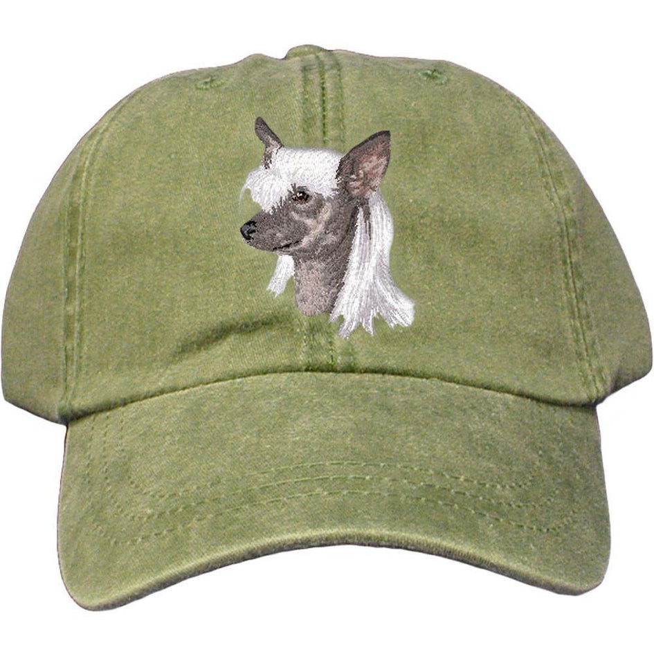 Embroidered Baseball Caps Green  Chinese Crested D140