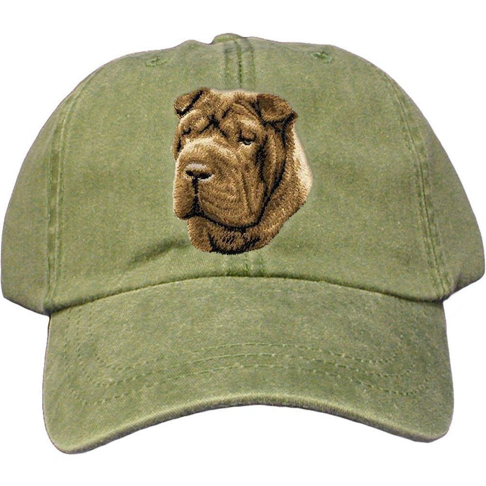 Embroidered Baseball Caps Green  Chinese Shar Pei D45